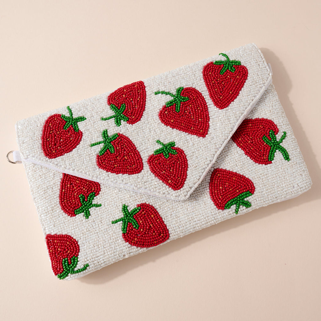 Strawberry Beads Clutch Bag