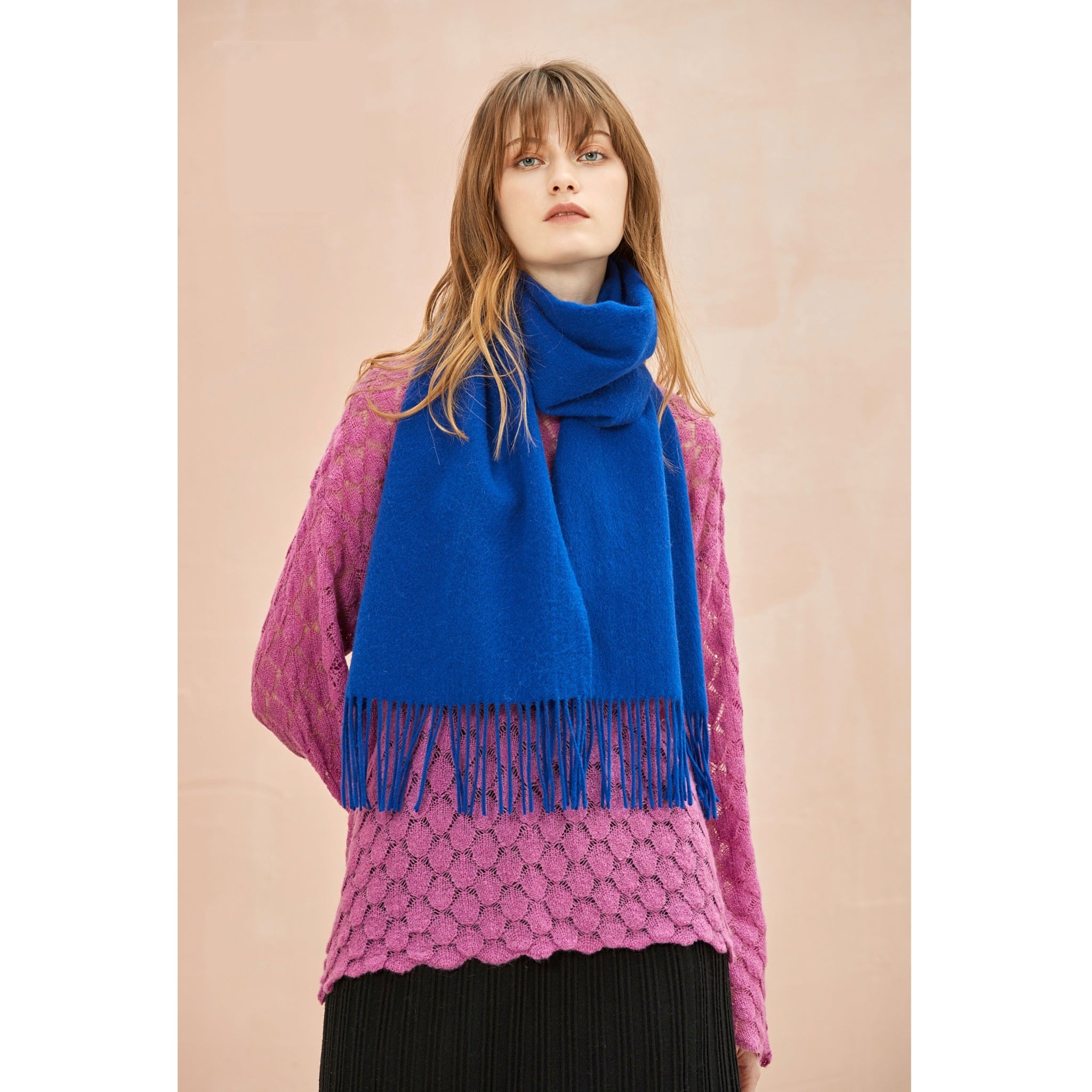 The Classic Wool Scarf -Veronica Blue