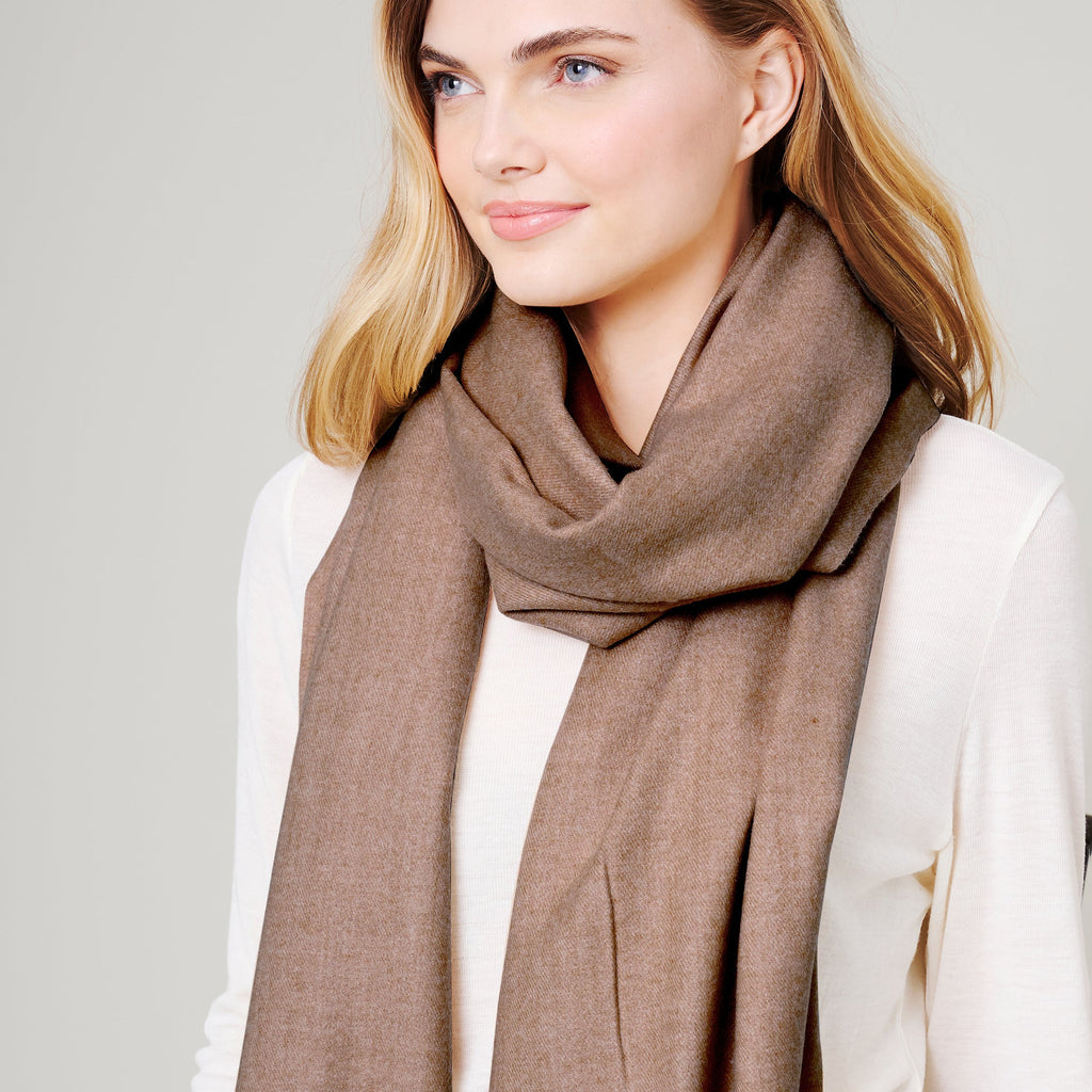 Cashmere blend Oblong Scarf with Tassel