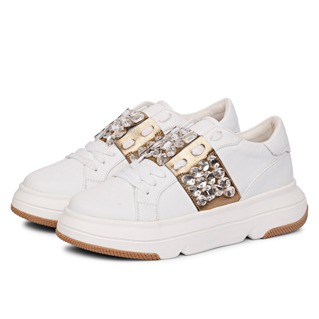 Joanna crystal embellished Off White Sneakers