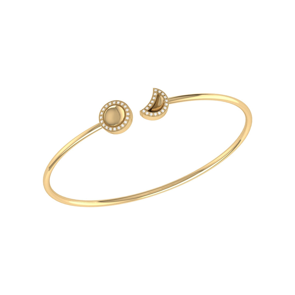 Moon Phases Adjustable Diamond Cuff in 14K Yellow Gold