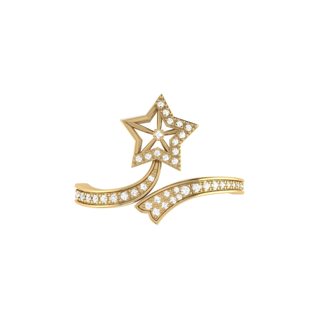 Lucky Star Twist Diamond Ring in 14K Yellow Gold
