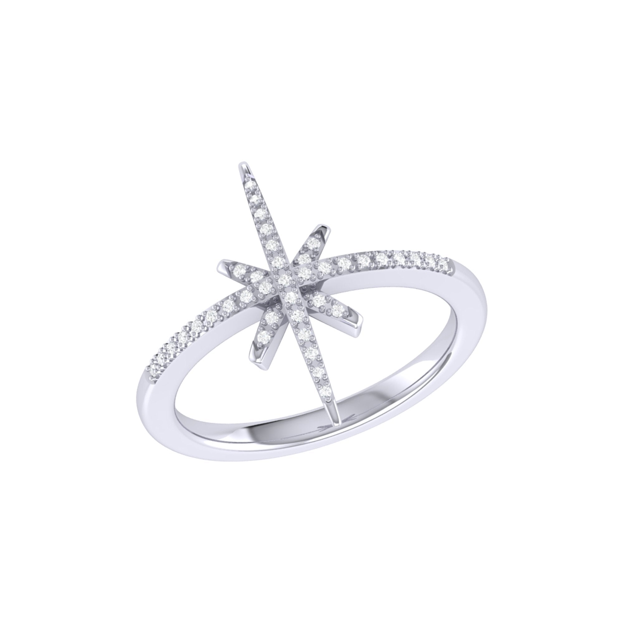 Twinkle Star Diamond Ring in Sterling Silver