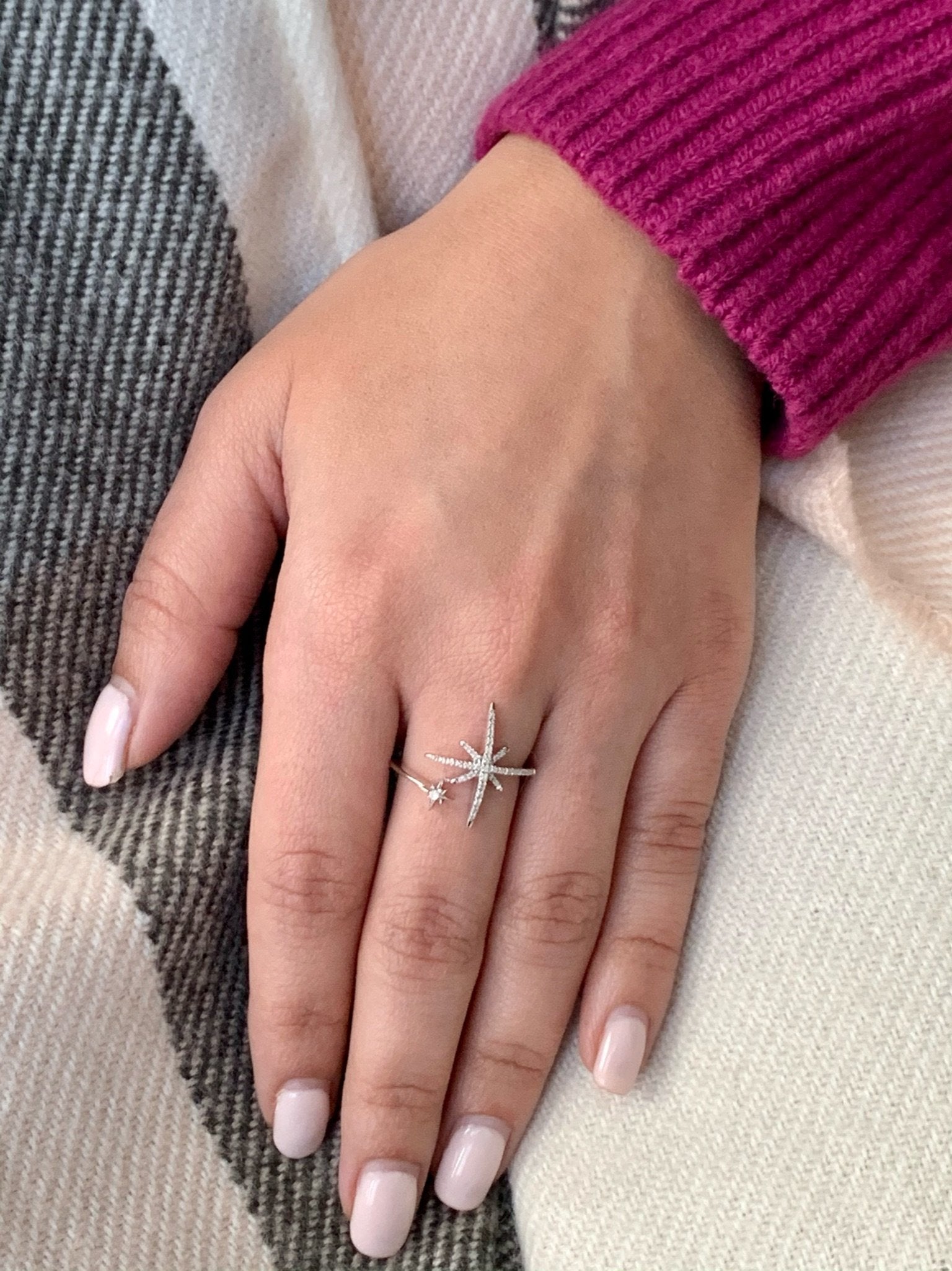 North Star Duo Diamond Ring in Sterling Silver