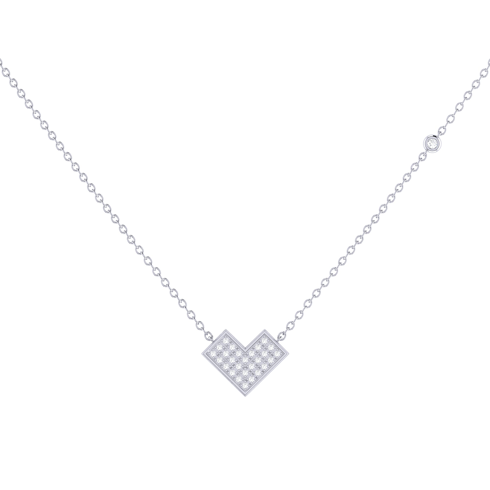 One Way Arrow Diamond Necklace in Sterling Silver