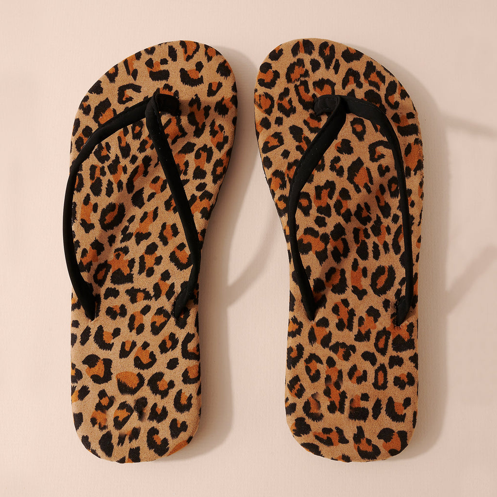 Leopard Print Summer Flip Flops