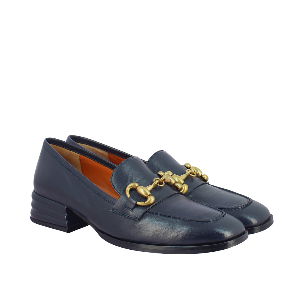 Jenny Leather Navy Handcrafted Shoes