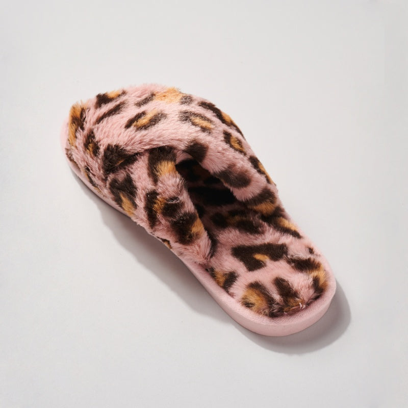 Leopard Fur Slippers