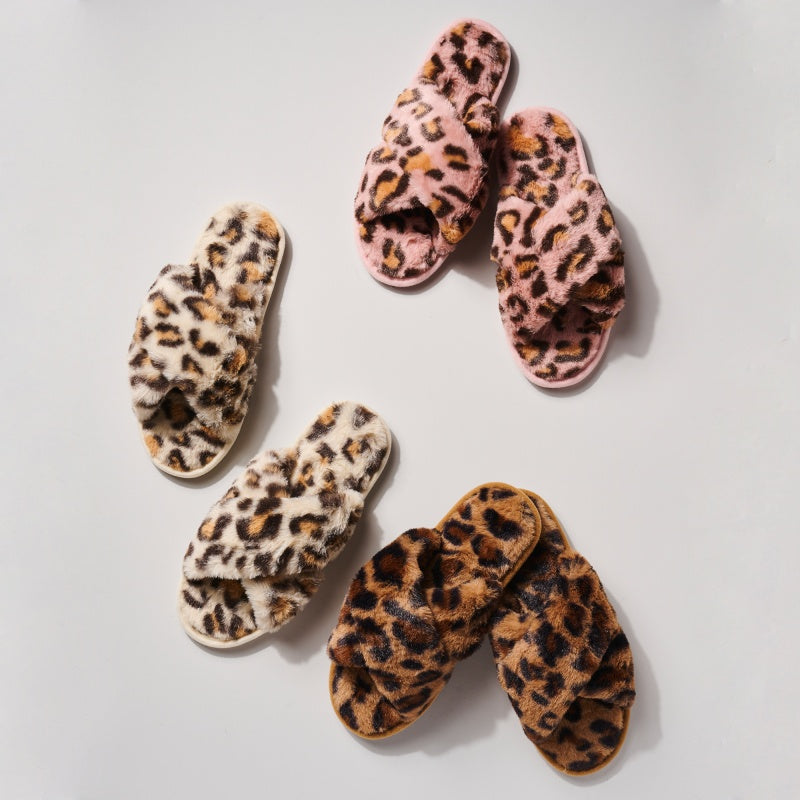 Leopard Fur Slippers