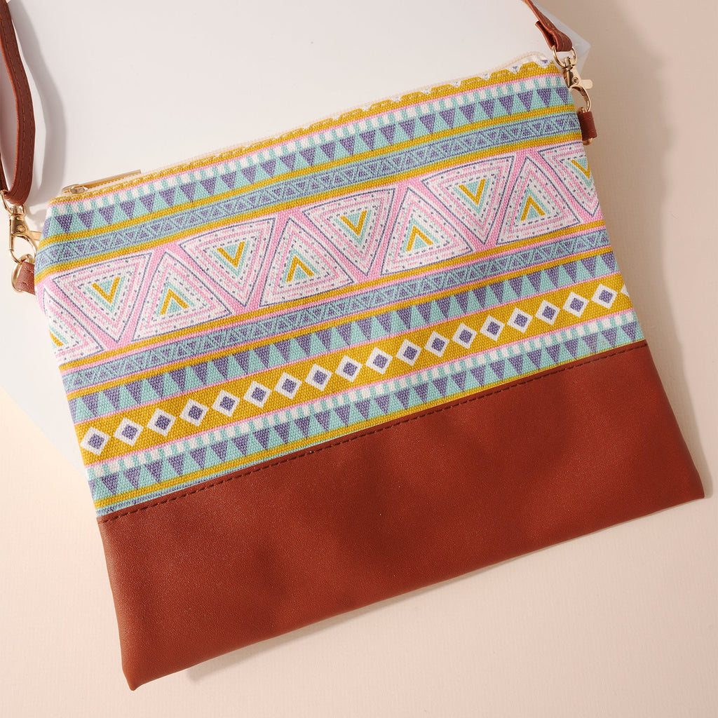 Aztec Print Clutch Crossbody Bag
