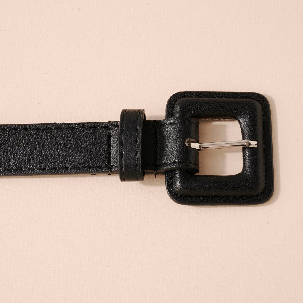 Square Buckle PU Leather Belt