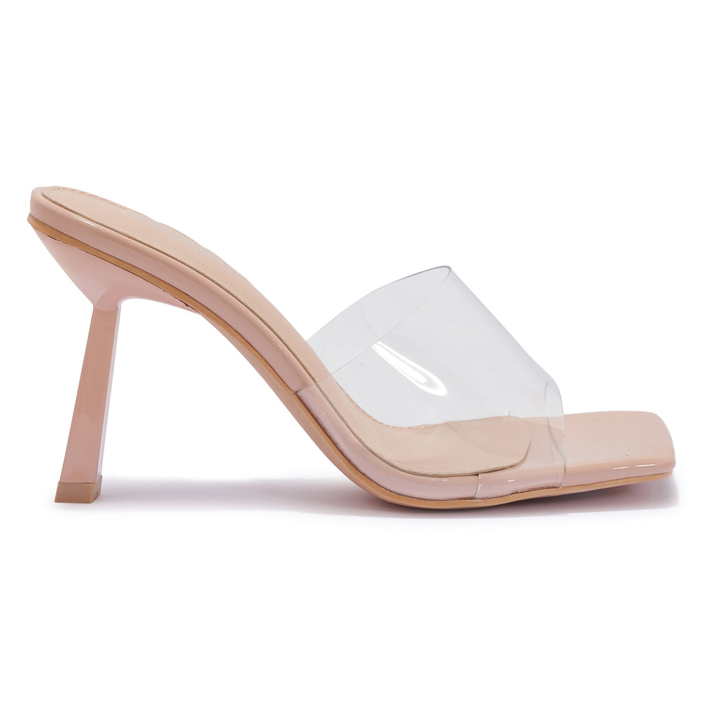 CRETE3 - BARELY THERE PVC UPPER HEELED MULE