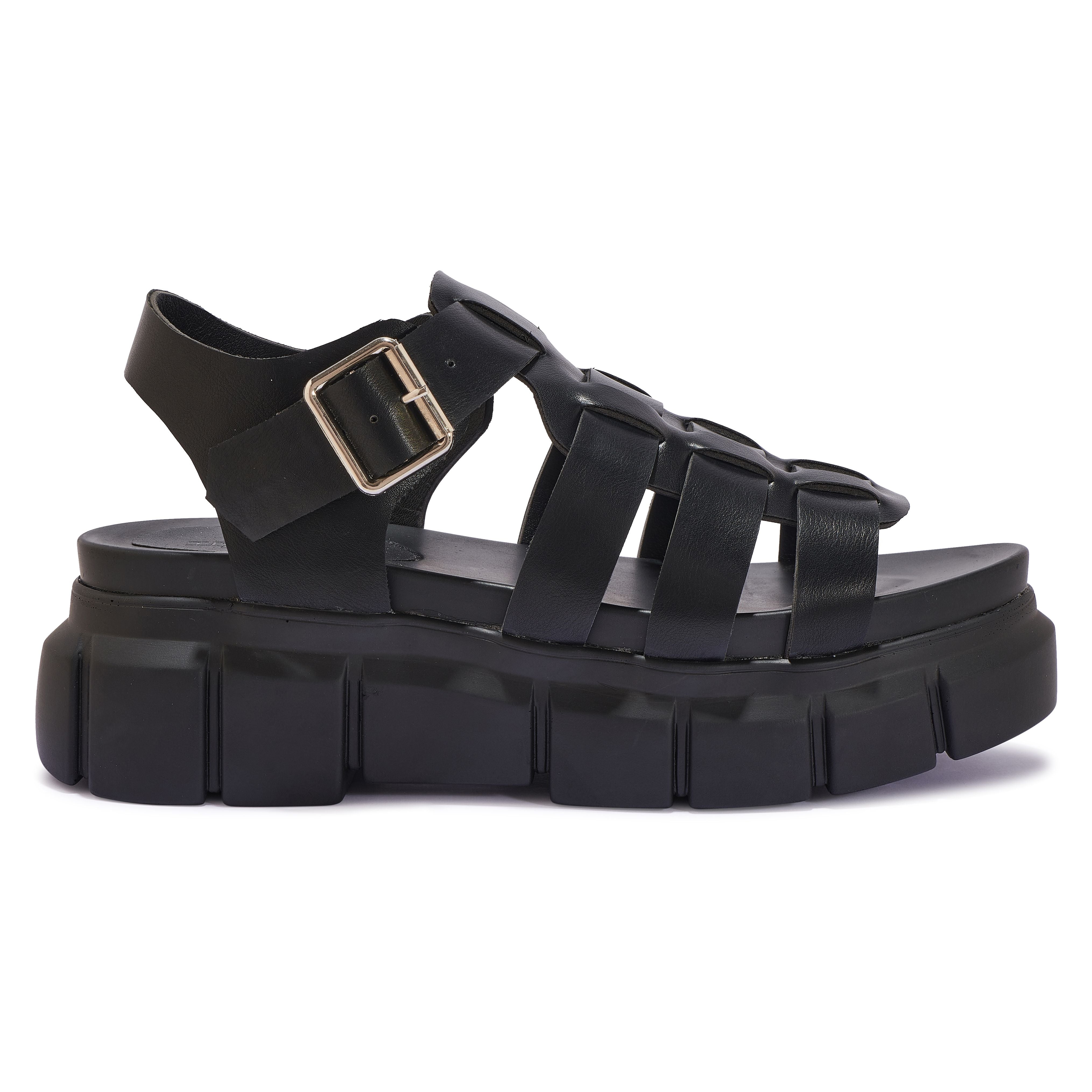 CRIME13 - CHUNKY STRAP CLEATED SOLE SANDAL