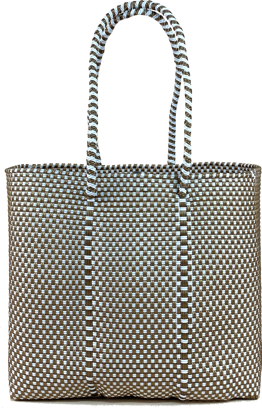 Small Tote - Gold and White