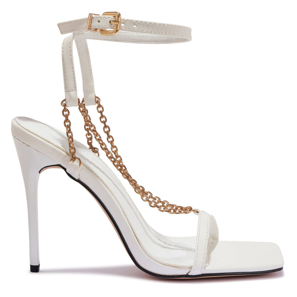 PREP42 - BARELY THERE CHAIN STRAP HIGH HEEL SANDALS