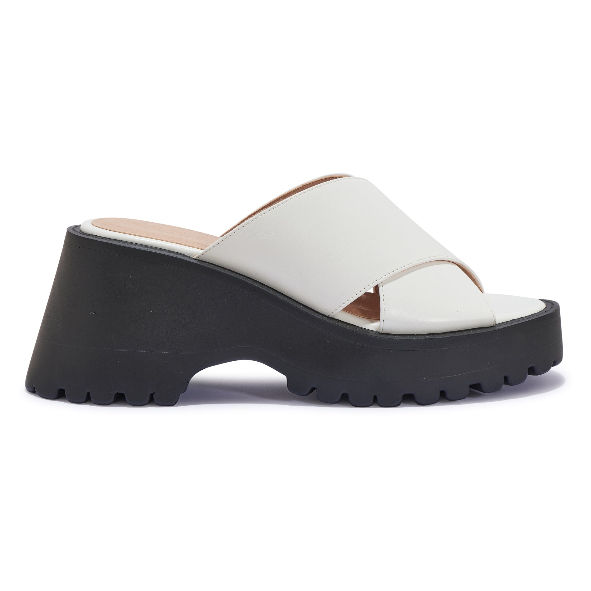 SANZ3 - CROSSOVER STRAP CLEATED WEDGE HEEL SANDAL