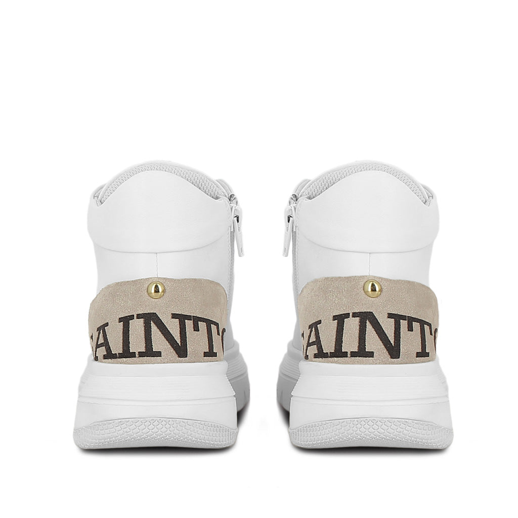 Saint Dafne White Leather Handcrafted Women Sneakers