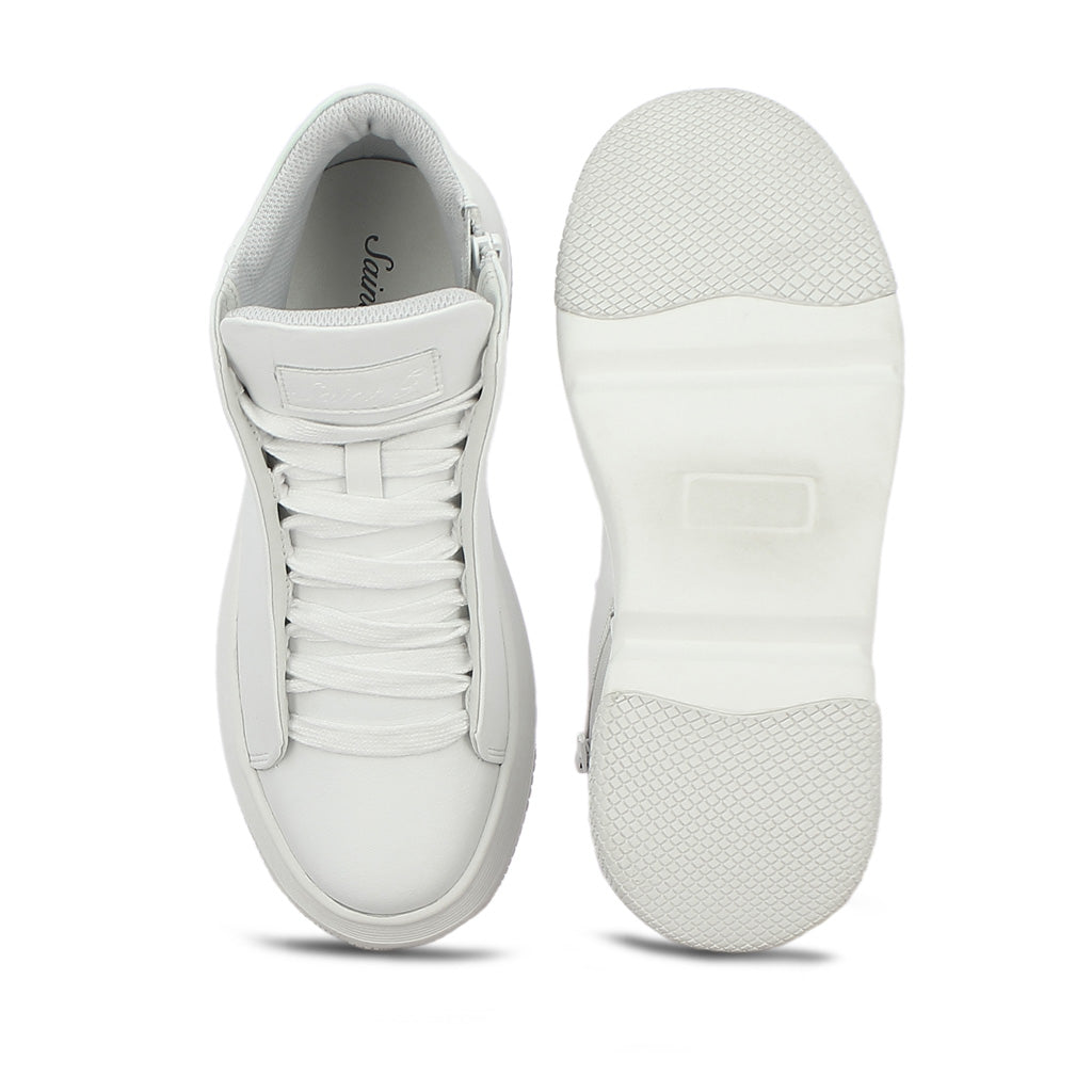 Saint Dafne White Leather Handcrafted Women Sneakers