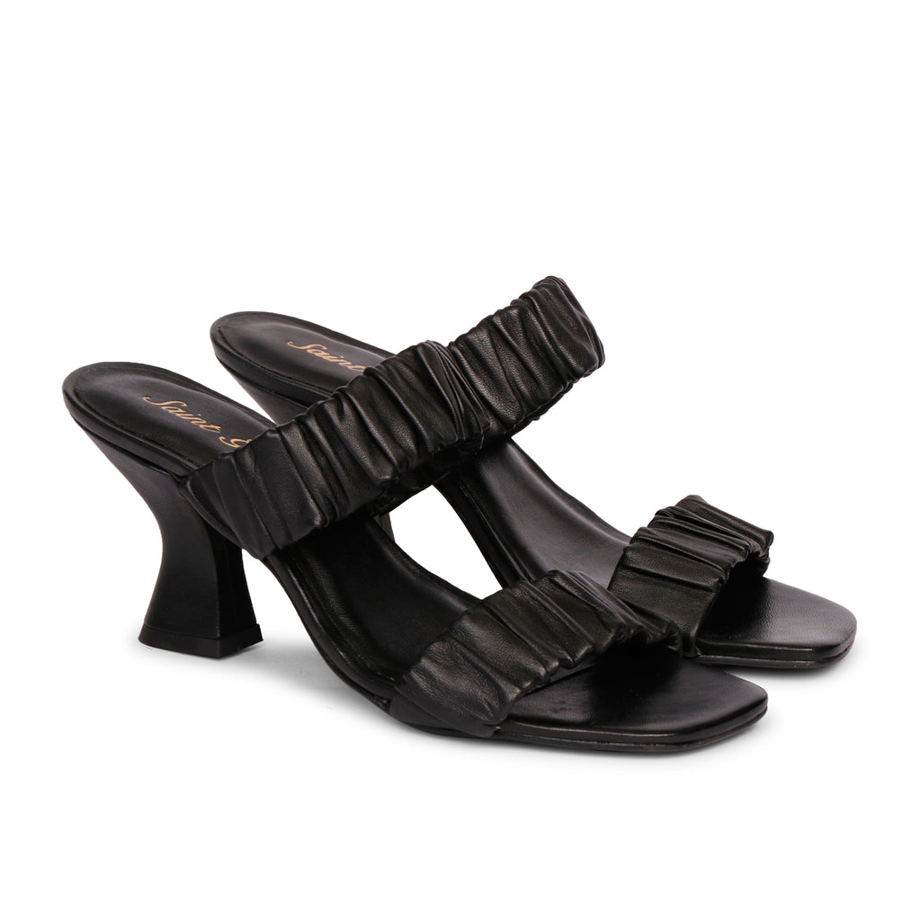 Saint Ariana Black Leather Heels